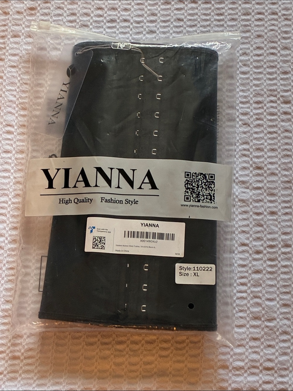 YIANNA Black Waist Trainer - Sleek Support Belt